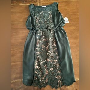 Jessica Simpson Elegant Green Lace Dress